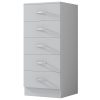 FWStyle Tunis 5 Drawer Tallboy Slim Chest Of Drawers - Matt White - Image 7