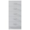 FWStyle Tunis 5 Drawer Tallboy Slim Chest Of Drawers - Matt White - Image 8