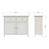 Taberno Oak 2 Door 2 Drawer Sideboard Linen White - Image 2