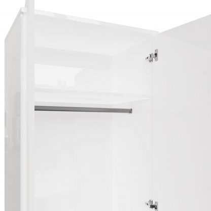 FWStyle Veloce 2 Door Double Wardrobe - White Gloss, Quick Click Assembly - Image 6
