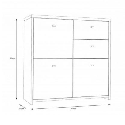 Best Chest 3 Door 2 Drawer Storage Cabinet White & Oak - Image 3