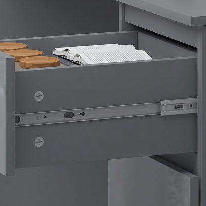 FWStyle Stora 3 Drawer Dressing Table - Grey Gloss Front - Image 9