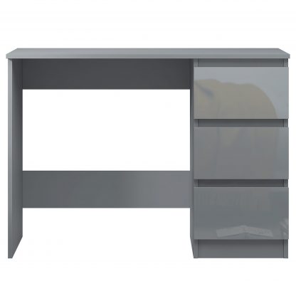 FWStyle Stora 3 Drawer Dressing Table - Grey Gloss Front - Image 3