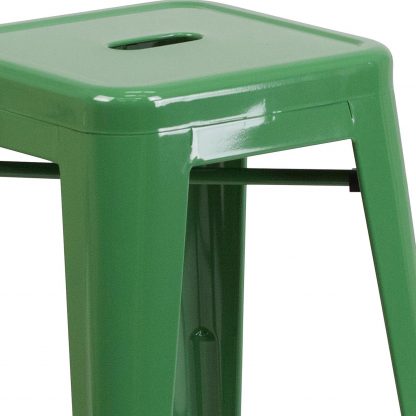 Lily 24" Industrial Style Bar Stool Green - Set of 4 - Modern Metal Counter Height - Image 5