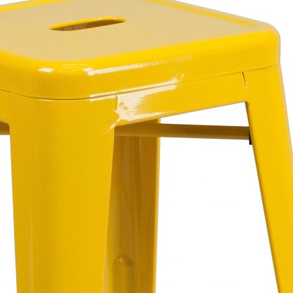 Lily 24" Industrial Style Bar Stool Yellow - Set of 4 - Modern Metal Counter Height - Image 5