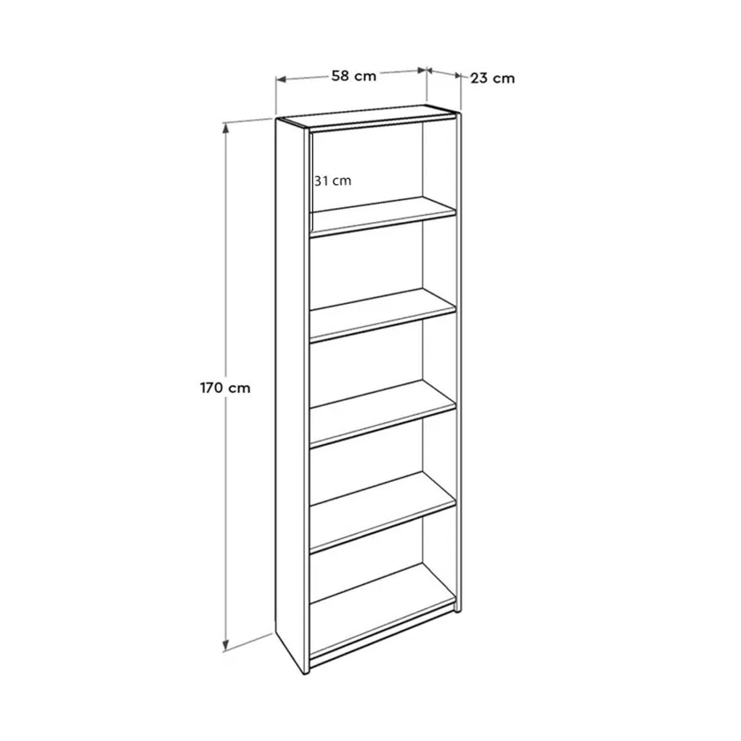 Adore Matt White 5 Tier Bookcase Shelving Unit - Image 2