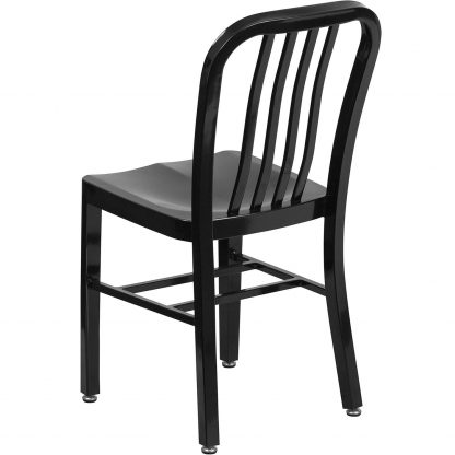 Gael Slat Back Commercial Chair Black - Set of 2 - Modern Galvanised steel - Image 5