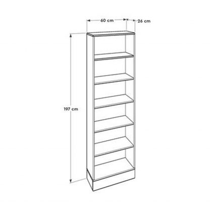 Adore Teen White & Oak 6 Tier Bookcase Shelving Unit - Image 2