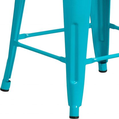 Kai 24" Industrial Style Bar Stool Crystal Blue - Set of 4 - Modern Metal Counter Height - Image 4