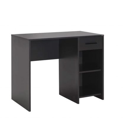 Adore Anthracite Grey Study Desk with Drawer & Shelves - Image 8