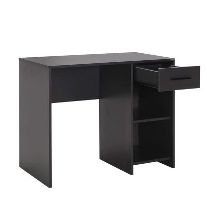Adore Anthracite Grey Study Desk with Drawer & Shelves - Image 6