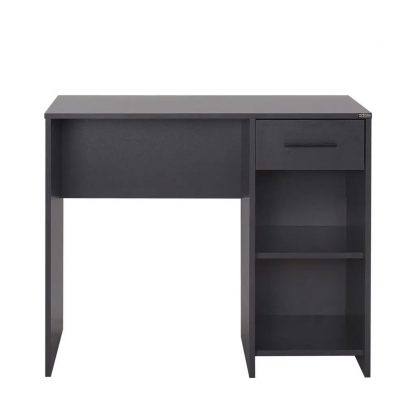 Adore Anthracite Grey Study Desk with Drawer & Shelves - Image 3