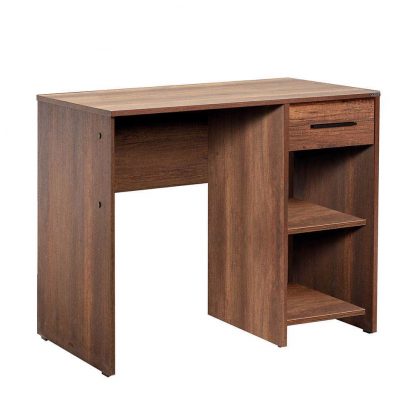 Adore Walnut Effect Study Desk with Drawer & Shelves - Image 4