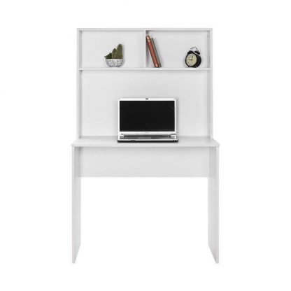 Adore Matt White Study Desk with Storage Hutch - Image 3
