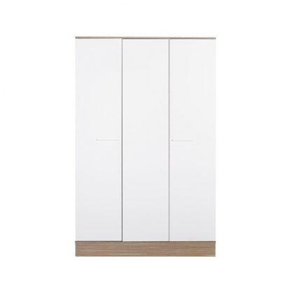 Adore Teen White & Oak 3 Door Wardrobe with Shelves - Image 4