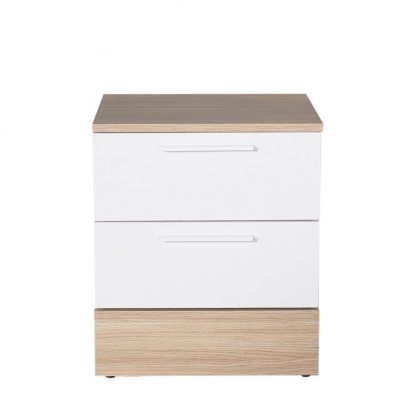 Adore Teen White & Oak 2 Drawer Bedside Table Nightstand - Image 4