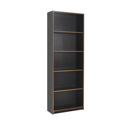 Adore Anthracite Grey Tall 5 Tier Bookcase Shelving Unit - Image 4