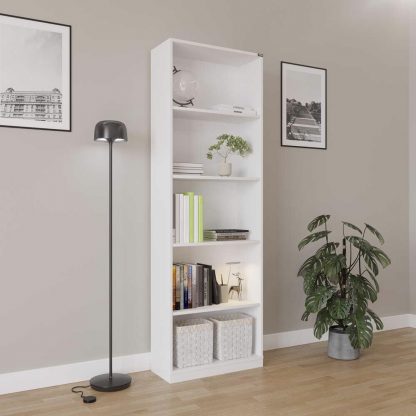 Adore Matt White 5 Tier Bookcase Shelving Unit - Image 6