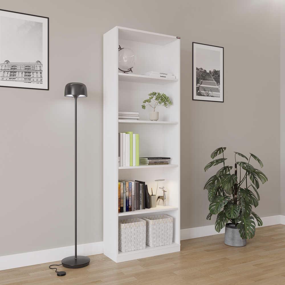 Adore Matt White 5 Tier Bookcase Shelving Unit - Image 6