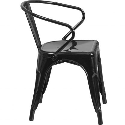 Roy Vintage Style Dining Chair Black - Set of 4 - Modern Galvanised steel - Image 3