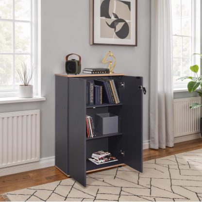 Adore Rio Anthracite Grey Office Filing Cabinet - Lockable Storage - Image 2