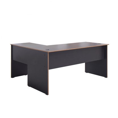 Adore Rio Anthracite Grey Corner Desk with Oak Trim - Large Reversible Office Desk - Image 3