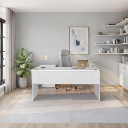 Adore Rio Matt White Corner Desk - Large Reversible Office Desk - Image 2