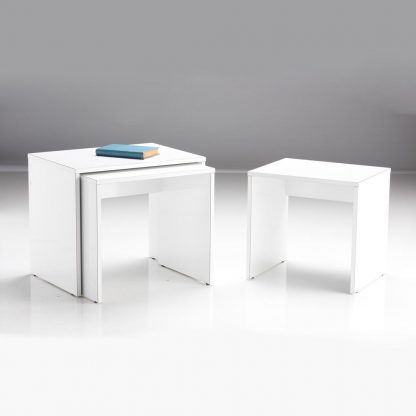 Adore Florida Matt White Nest of 3 Tables - Space-Saving Side Tables - Image 3