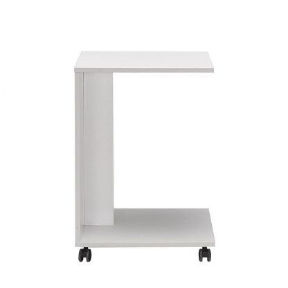 Adore Florida Matt White Sofa Laptop Table on Castors - Mobile Side Table - Image 3