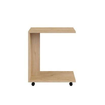 Adore Florida Oak Effect Sofa Laptop Table on Castors - Mobile Side Table - Image 4