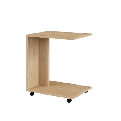 Adore Florida Oak Effect Sofa Laptop Table on Castors - Mobile Side Table - Image 3