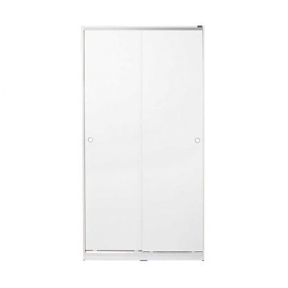 Adore Matt White Sliding 2 Door Wardrobe Half Hanging Half Shelves - Image 5