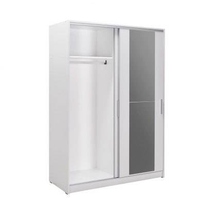 Adore Matt White Sliding 2 Door Wardrobe 120cm with Mirror - Image 7
