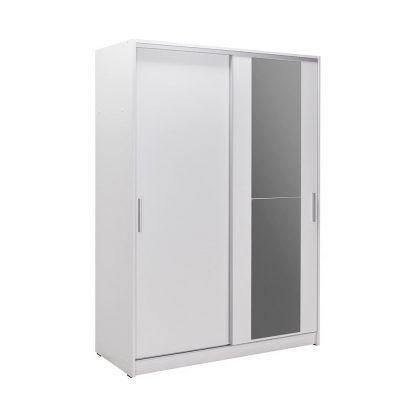Adore Matt White Sliding 2 Door Wardrobe 120cm with Mirror - Image 4