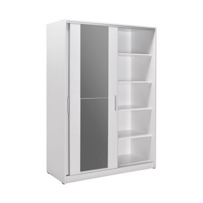 Adore Matt White Sliding 2 Door Wardrobe 120cm with Mirror - Image 6