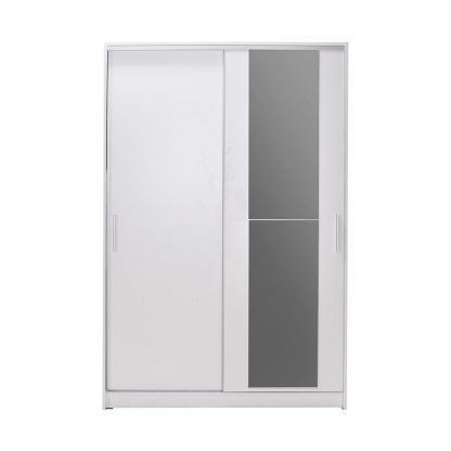 Adore Matt White Sliding 2 Door Wardrobe 120cm with Mirror - Image 5