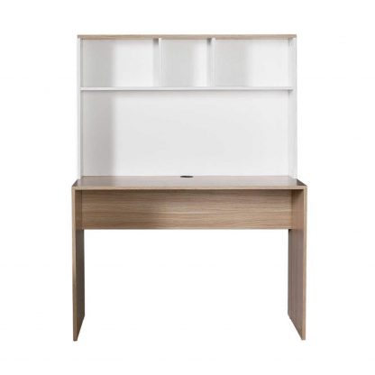 Adore Teen White & Oak Study Desk with Storage Hutch - Image 6