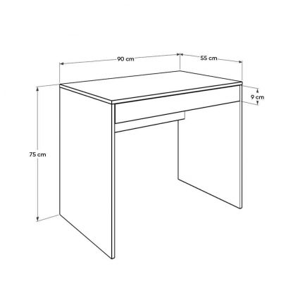 Adore Matt White Laptop Study Desk with Full Width Drawer - Image 2