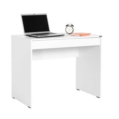Adore Matt White Laptop Study Desk with Full Width Drawer - Image 4