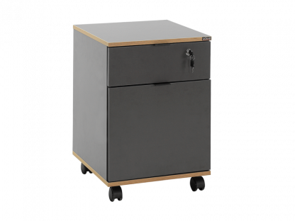 Adore Rio Anthracite Grey Mobile Office Storage Cart With Lockable Drawer - Image 2