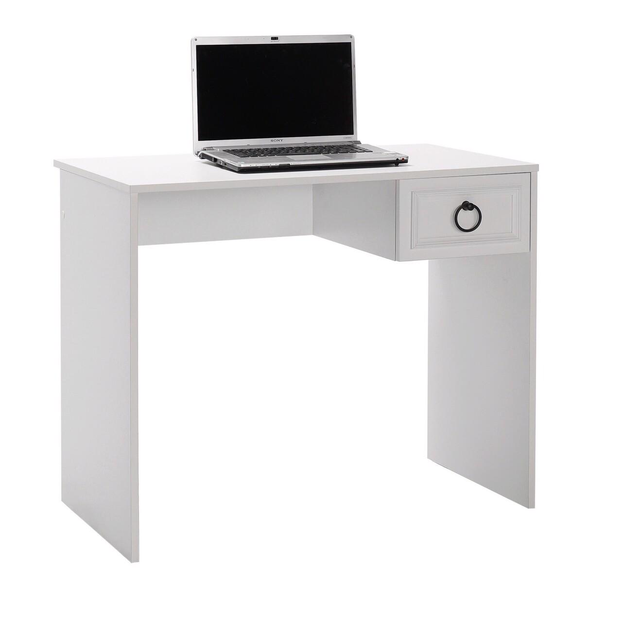 Adore Matt White Laptop Study Desk with 1 Drawer - Image 4
