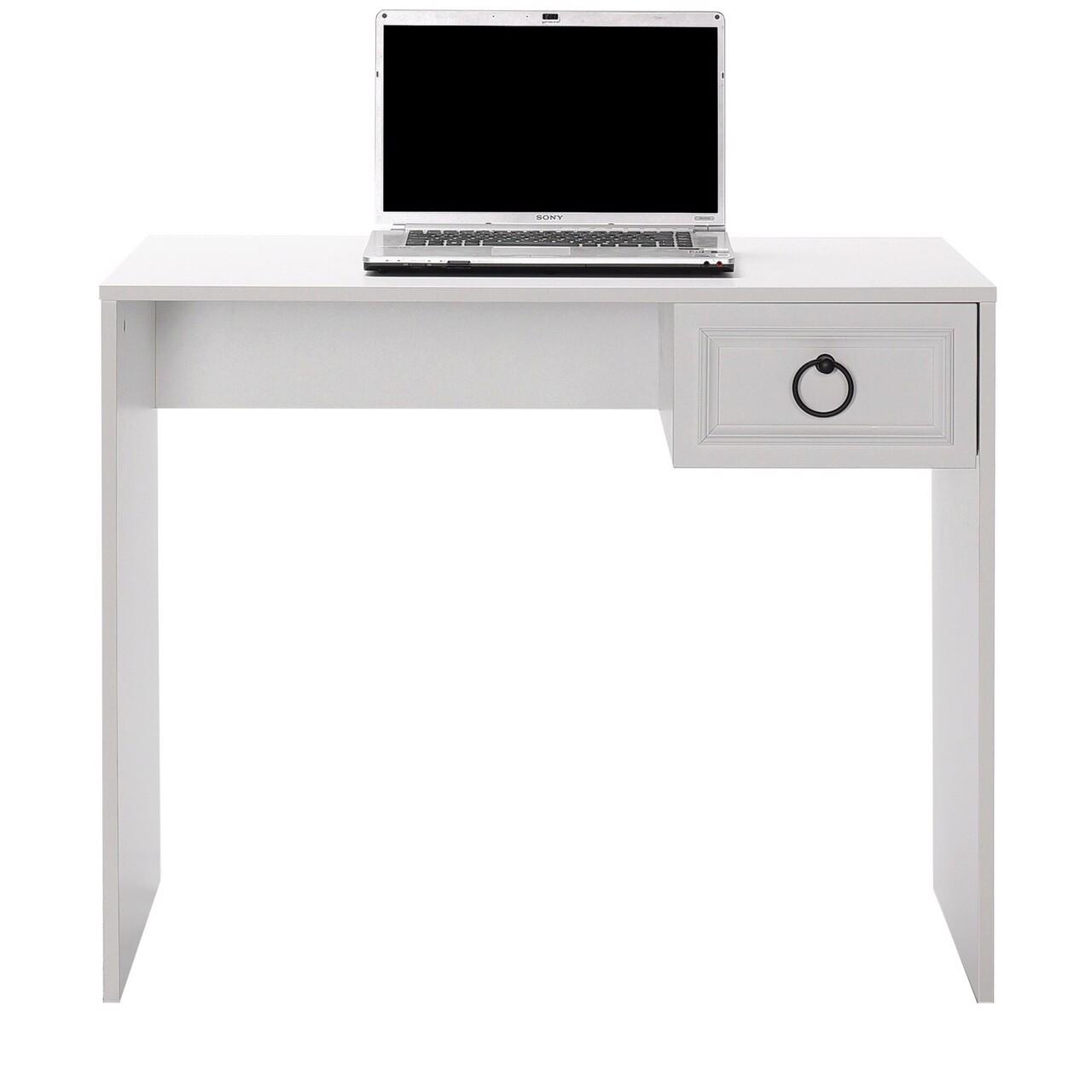 Adore Matt White Laptop Study Desk with 1 Drawer - Image 6