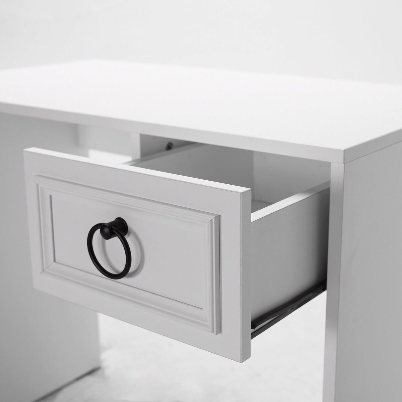 Adore Matt White Laptop Study Desk with 1 Drawer - Image 7
