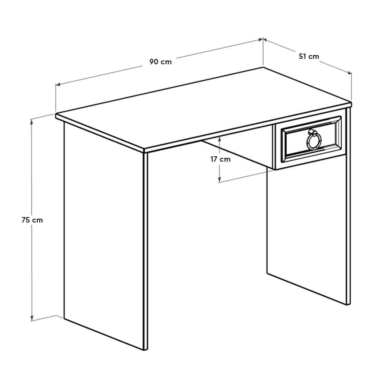 Adore Matt White Laptop Study Desk with 1 Drawer - Image 2