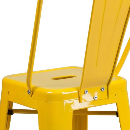 Lily 24" Industrial Style Bar Stool Chair Yellow - Set of 4 - Modern Metal Counter Height - Image 5