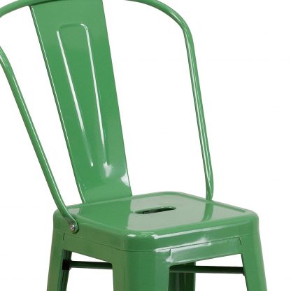 Lily 24" Industrial Style Bar Stool Chair Green - Set of 4 - Modern Metal Counter Height - Image 5