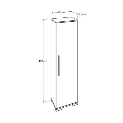 Adore White High Gloss 1 Door Storage Unit with Shelves - Multi-Purpose Cabinet - Image 2