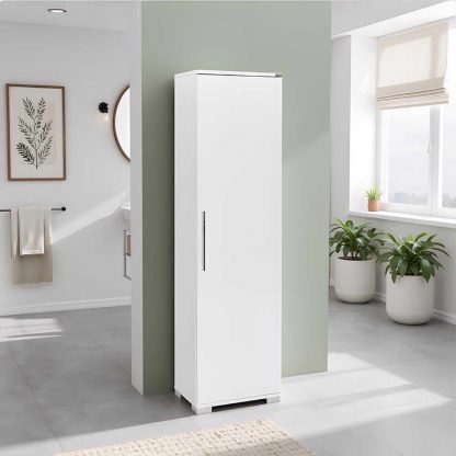 Adore White High Gloss 1 Door Storage Unit with Shelves - Multi-Purpose Cabinet - Image 6