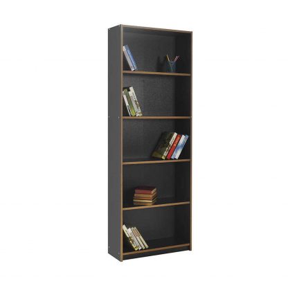 Adore Anthracite Grey Tall 5 Tier Bookcase Shelving Unit - Image 6