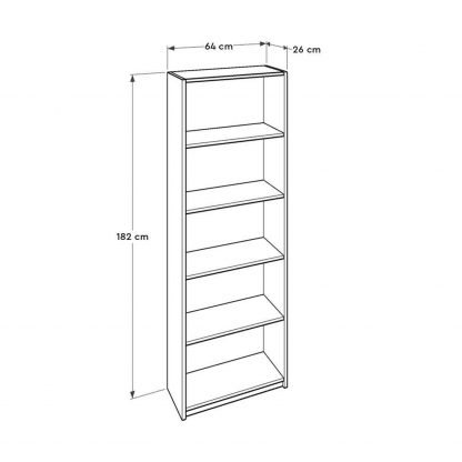 Adore Anthracite Grey Tall 5 Tier Bookcase Shelving Unit - Image 2